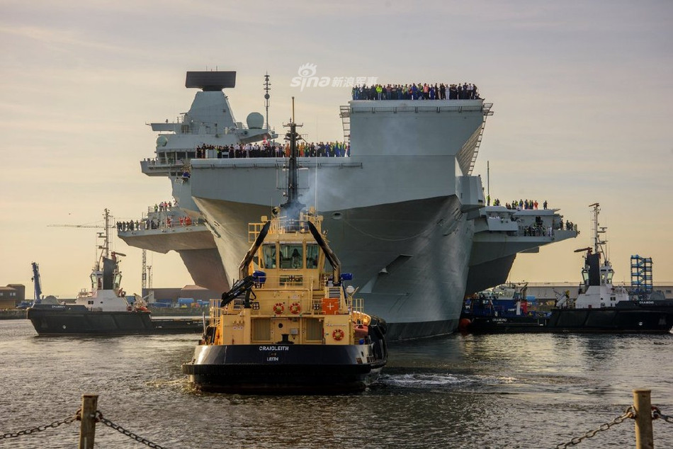 Quá trình đóng mới tàu Hoàng tử Xứ Wales bắt đầu được thực hiện từ năm 2011 và dự kiến, tới tháng 12/2019 này tàu sẽ được đưa vào biên chế của Hải quân Hoàng gia Anh. Nguồn ảnh: Sina.