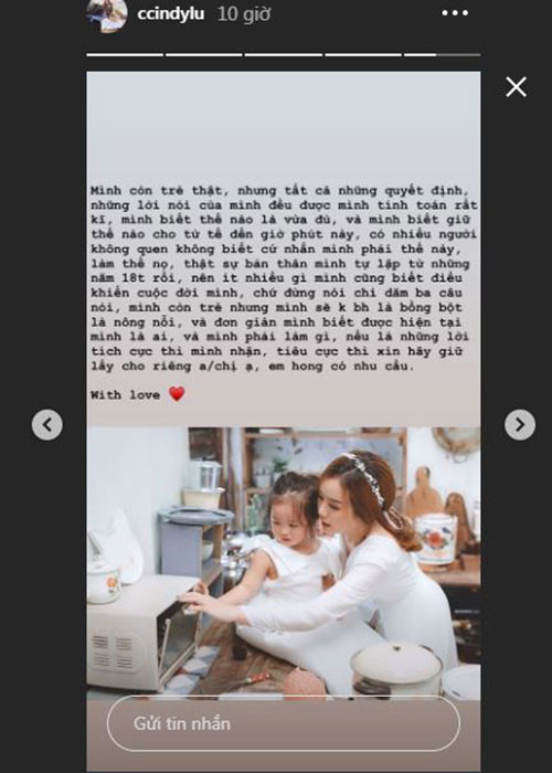 Mới đây, ngoài chia sẻ hình ảnh mặc váy cô dâu, Bảo Ngọc còn lên tiếng khi bị cho là quá trẻ nên đưa ra những quyết định bồng bột.