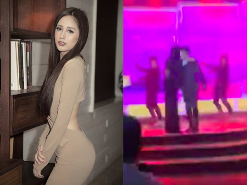 Năm 2019, Mai Phương Thúy bị ghi lại khoảnh khắc chạy lên sân khấu ôm Noo Phước Thịnh khi anh đang biểu diễn. Trước hành động của người đẹp, một số người cho rằng cô đang diễn sâu. Tuy nhiên, đằng sau cái ôm này là một câu chuyện khác. Theo đó, Mai Phương Thúy bị một vị khách quá khích dắt lên sân khấu. Theo phép lịch sự, cô ôm Noo Phước Thịnh sau đó được anh đưa về chỗ ngồi. Ảnh: Sở hữu trí tuệ