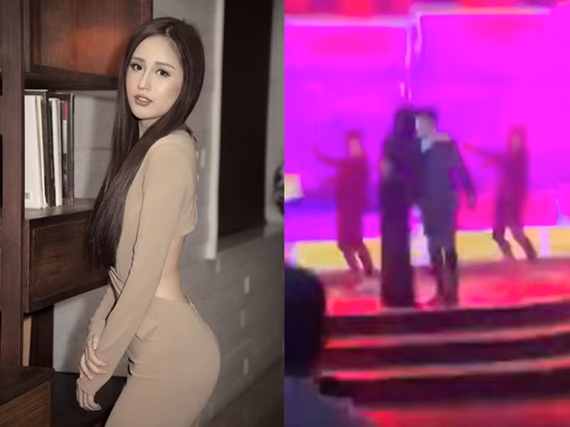 Năm 2019, Mai Phương Thúy bị ghi lại khoảnh khắc chạy lên sân khấu ôm Noo Phước Thịnh khi anh đang biểu diễn. Trước hành động của người đẹp, một số người cho rằng cô đang diễn sâu. Tuy nhiên, đằng sau cái ôm này là một câu chuyện khác. Theo đó, Mai Phương Thúy bị một vị khách quá khích dắt lên sân khấu. Theo phép lịch sự, cô ôm Noo Phước Thịnh sau đó được anh đưa về chỗ ngồi. Ảnh: Sở hữu trí tuệ