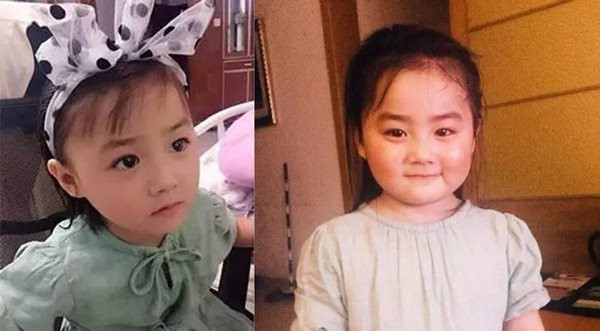 Không nhìn kỹ làm sao liên hệ được 2 bé gái này với nhau.