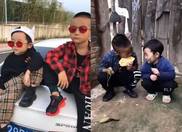 Hai hoàng tử của mẹ trước và sau khi ở với ông bà.