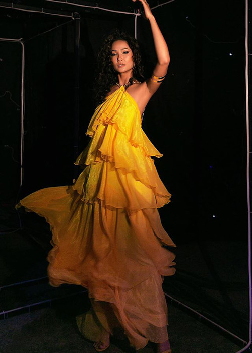 H'hen Niê sở hữu màu da nâu bóng, gương mặt góc cạnh. Nhiều người cho rằng vẻ đẹp này không chuẩn hoa hậu.