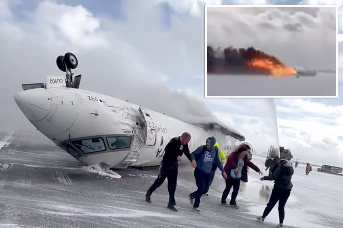 Khoanh khac may bay cho 80 nguoi lat up khi dang ha canh