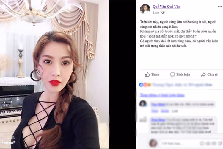 Giữa ồn ào, Việt Anh khẳng định "không có gì khuất tất". Sau đó, Quế Vân đăng status ẩn ý: “Sống mà diễn hoài có mệt không”. Ảnh: Ngaynay