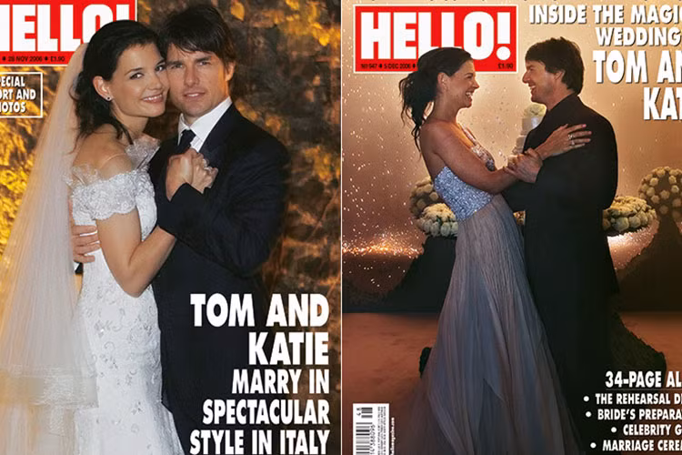 Tom Cruise kết hôn lần thứ 3 với nữ diễn viên Katie Holmes vào năm 2006. Cuộc hôn nhân này cũng tan vỡ khi hai người chia tay vào năm 2011. Ảnh: Hellomagazine