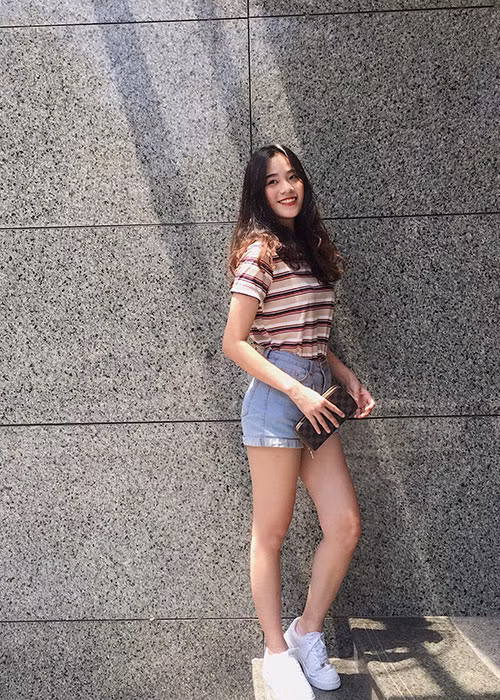 Hình ảnh Bảo Châu xinh đẹp, trẻ trung ngoài đời.