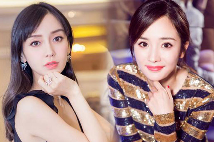 Không ít lần Dương Mịch bị so sánh với cô bạn thân Angelababy. Ảnh: Weibio