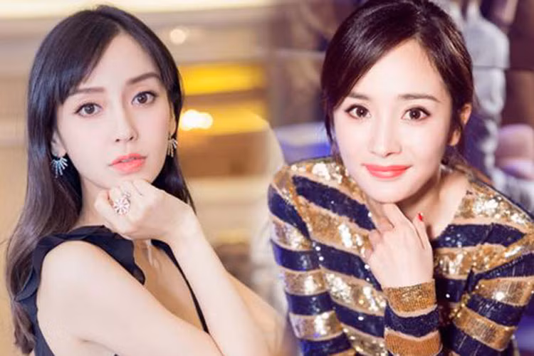 Không ít lần Dương Mịch bị so sánh với cô bạn thân Angelababy. Ảnh: Weibio