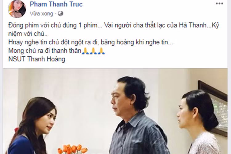 Thanh Trúc cũng bàng hoàng khi nghe tin dữ về nghệ sĩ Thanh Hoàng.