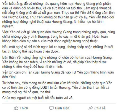 Chia sẻ của Hoàng Yến.