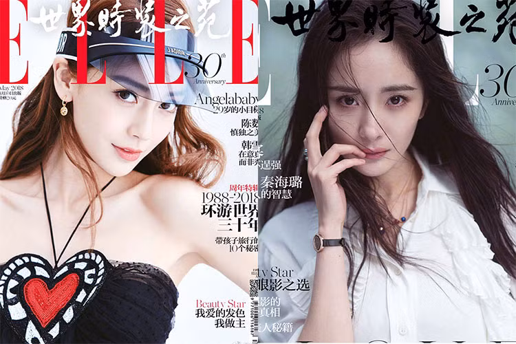 Dương Mịch sinh năm 1986 hơn Angelababy 3 tuổi. Cả hai đều là diễn viên nổi tiếng xứ Trung. Ảnh: Weibo