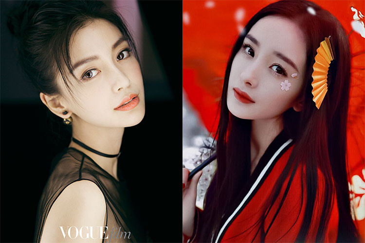 Dương Mịch (phải) đang gây chú ý khi đóng vai nữ chính phim "Phù Dao hoàng hậu". Trong làng giải trí xứ Trung, cô rất thân thiết với Angelababy. Ảnh: Weibo