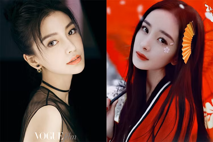 Dương Mịch (phải) đang gây chú ý khi đóng vai nữ chính phim "Phù Dao hoàng hậu". Trong làng giải trí xứ Trung, cô rất thân thiết với Angelababy. Ảnh: Weibo