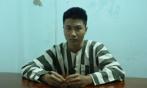 Đối tượng Vũ Hoàng Nam tại cơ quan công an.