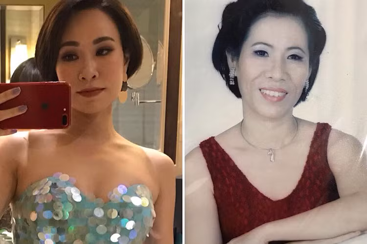 Uyên Linh khoe mẹ đẻ. Nhiều người nhận xét nữ ca sĩ rất giống mẹ.