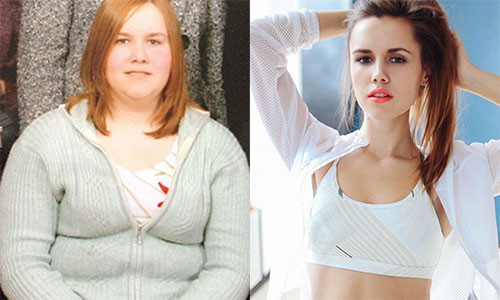 Thân hình trước và sau khi giảm cân của Tanya. Ảnh: Daily Star.