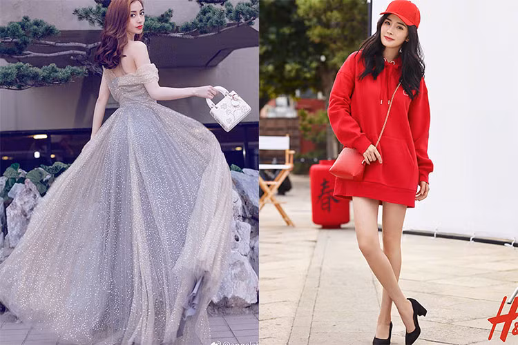 Trải qua một lần sinh nở, Dương Mịch - Angelababy hiện đã lấy lại được vóc dáng thon gọn. Ảnh: Weibo