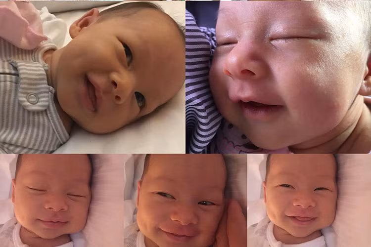 Bé Lina trông khá bụ bẫm, đáng yêu, rất hay ngủ, hay cười.