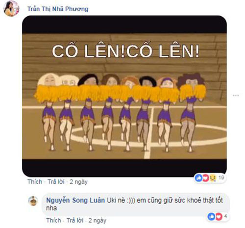 Nhã Phương động viên Song Luân.