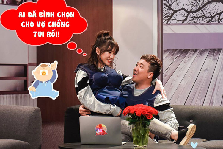 Trấn Thành hết mực quan tâm, chăm sóc Hari Won trong chương trình.