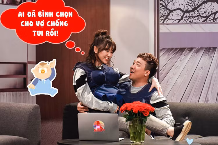 Trấn Thành hết mực quan tâm, chăm sóc Hari Won trong chương trình.