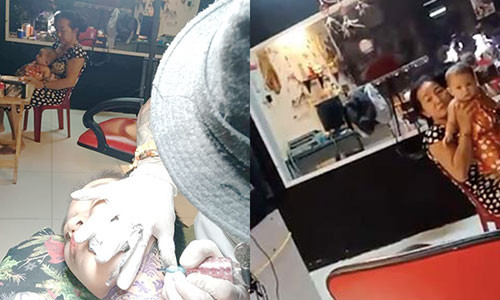 Mẹ chồng ẵm cháu suốt 3 tiếng trong khi con dâu xăm hình.