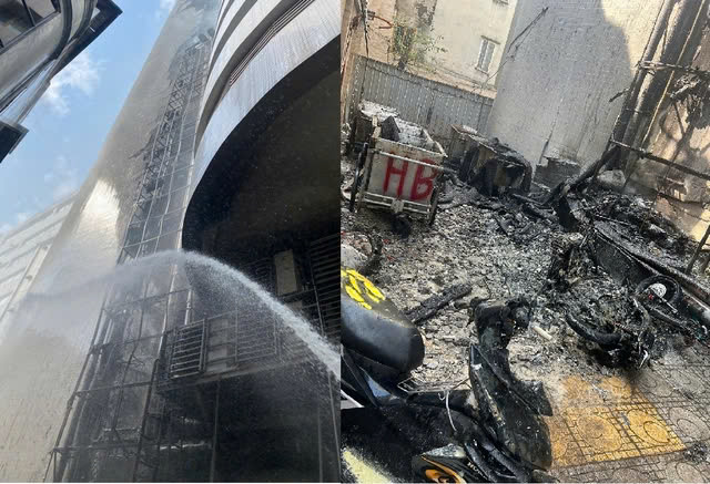 Cứu người khỏi thang máy ngập khói trong vụ cháy lớn ở Thái Hà Cuu nguoi khoi thang may ngap khoi trong vu chay lon o Thai Ha