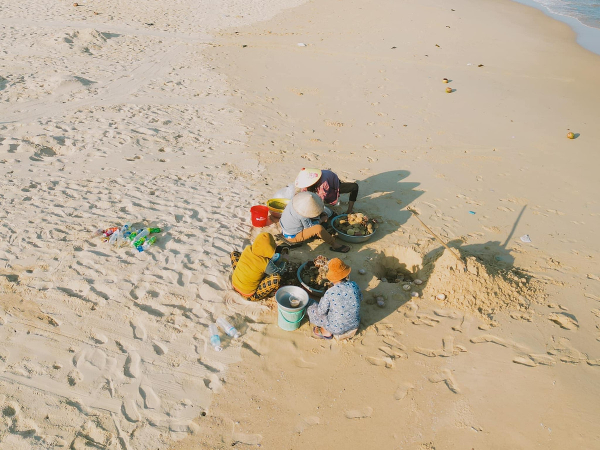 Du khách có thể thức dậy sớm để hòa mình vào không khí nhộn nhịp của phiên chợ cá sáng, lắng nghe tiếng nói cười rộn ràng giữa những mẻ lưới đầy tôm cá tươi rói. Ảnh Bùi Ngọc Công