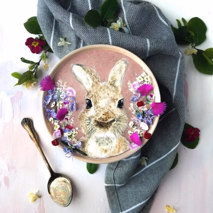 Đây là món sinh tố nghệ thuật hình mặt thỏ của Hazel Zakariya. Ảnh: Hazel Zakariya.