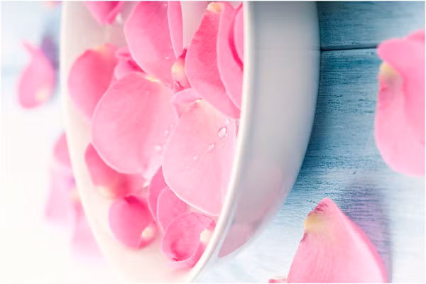 10. Nước hoa hồng: Dùng vải bông chấm nước hoa hồng để thoa khuôn mặt của bạn, mỗi ngày một lần, trong khoảng một tháng. Điều này không chỉ làm giảm dầu trên da mà còn mang đến cảm giác mát mẻ cho da. Ảnh: Shutterstock.