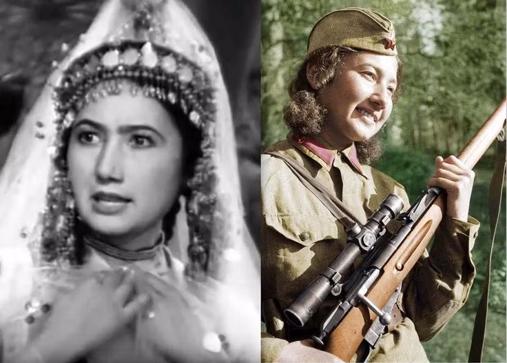 7. Ziba Ganiyeva: Ziba Ganiyeva là một trong những nữ xạ thủ nổi tiếng của quân đội Nga. Cô từng dũng cảm vượt qua hàng rào của quân đội 16 lần và giết chết 21 lính Đức. Ziba đã tham gia tích cực trong trận chiến Moscow rồi bị thương nặng và mất 11 tháng để hồi phục tại bệnh viện. Ganiyeva được trao tặng Huân chương Cờ Đỏ và Sao Đỏ.