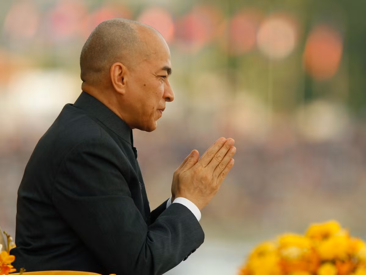 Ảnh Vua Campuchia Norodom Sihamoni.
