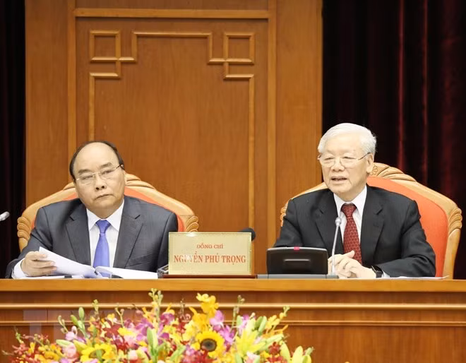 Tong Bi thu, Chu tich nuoc phat bieu khai mac Hoi nghi Trung uong 10-Hinh-2