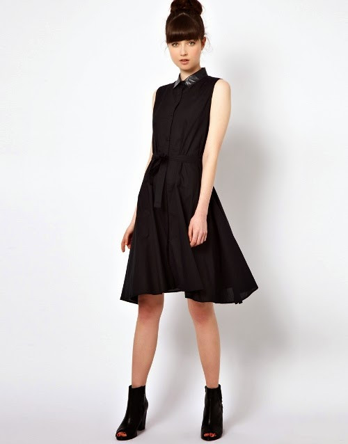 Váy sơ mi xòe liền thân cũng là mẫu váy che khuyết điểm tốt. Thiết kế này vừa rất lịch sự vừa giúp nàng che đi phần mông quá cỡ của mình.