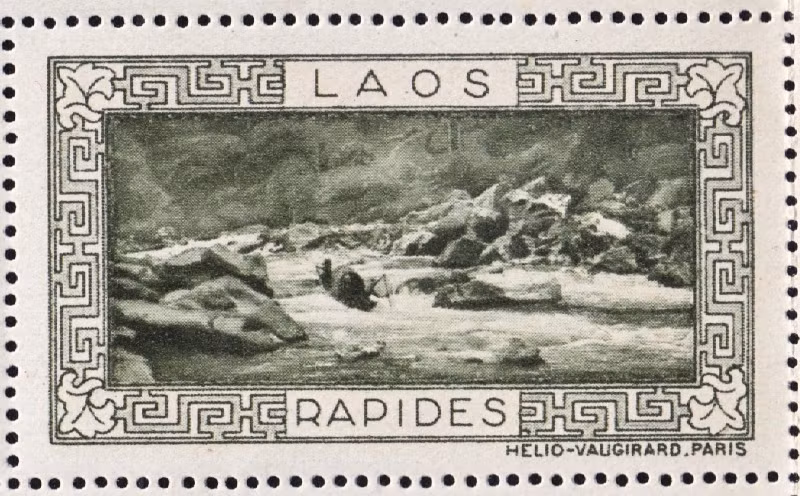 Ghềnh đá trên sông Mekong ở Lào.