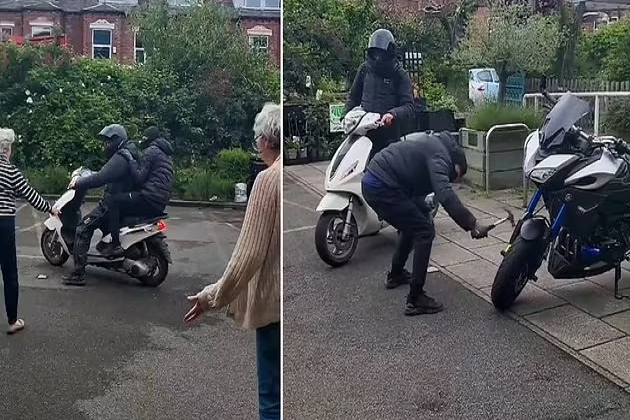 Khoảnh khắc cụ bà đuổi hai tên trộm xe máy gây choáng Khoanh khac cu ba duoi hai ten trom xe may gay choang