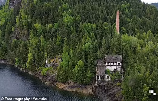 Tới gần thị trấn bỏ hoang này, Dave nhìn thấy những ống khói bằng gạch nhô cao qua những cái cây.