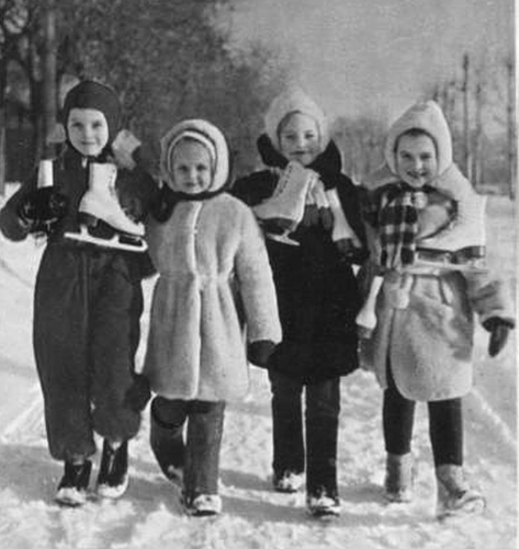 Những "vận động viên" trượt băng "nhí".