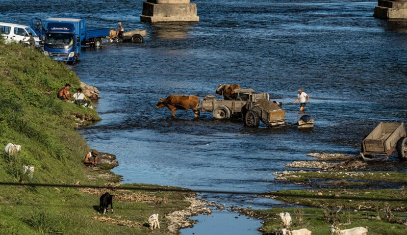 Cảnh yên bình bên bờ sông.