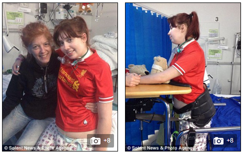 Sau 3 tuần hôn mê trong bệnh viện, Jemma tỉnh dậy trong tình trạng não bị tổn thương nặng và liệt từ thắt lưng trở xuống. 