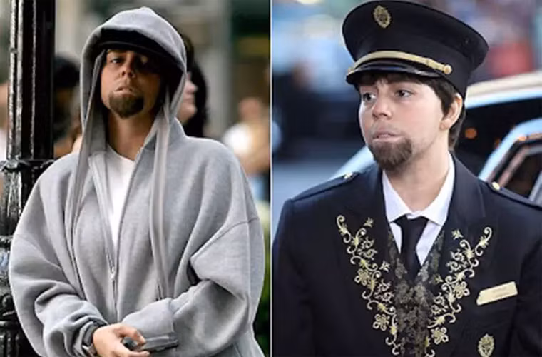 Mariah Carey từng hóa trang thành Eminem trong MV Obsessed của mình để cố cho fan biết bài hát đó cô dành nói về Eminem, kẻ thù cũ và cũng từng có thời là người tình tin đồn của nữ ca sĩ 46 tuổi. (Ảnh: nydailynews)