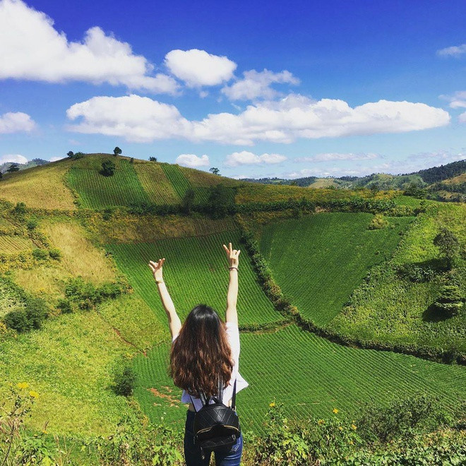 Nằm ở huyện Chư Păh, núi lửa Chư Đăng Ya là địa điểm hút khách trên bản đồ du lịch Gia Lai. Miệng núi lửa hình phễu đã dừng hoạt động cả triệu năm này cuốn hút nhiều bạn trẻ tìm đến check-in. Trên nền đất đỏ bazan màu mỡ ở đây, người dân địa phương khai khẩn, gieo trồng các loại cây lương thực như ngô, khoai, bí đỏ… tươi tốt. Vào mùa hoa dã quỳ, núi lửa Chư Đăng Ya như được khoác thêm áo mới bởi vô số vạt hoa vàng rực, bung nở hoang dại giữa núi đồi.