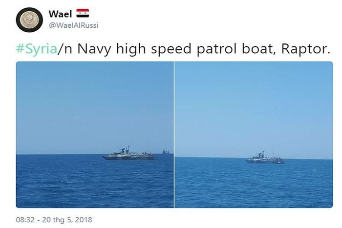 "Nga đã chuyển giao một trong những tàu tuần tra cho hạm đội của Syria sau khi xảy ra vụ tấn công nhằm vào đường ống dẫn dầu của Syria trên Địa Trung Hải và gây ra hậu quả nghiêm trọng cho chính phủ Syria hồi tháng 8/2019", AMN dẫn nguồn tin từ Hải quân Syria cho biết.