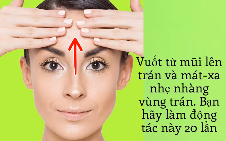 1. Mát-xa vùng trán