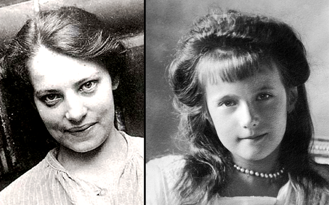 Vì vậy, một số người dân Nga tin rằng, công chúa Anastasia sống bình an ở một nơi nào đó. Dư luận xôn xao khi một người phụ nữ ở Berlin, Đức tự nhận là công chúa Anastasia (phải ảnh) nổi tiếng nước Nga. Người này kể rằng, đã lưu lạc sang Đức và đổi tên thành Anna Anderson (trái ảnh).