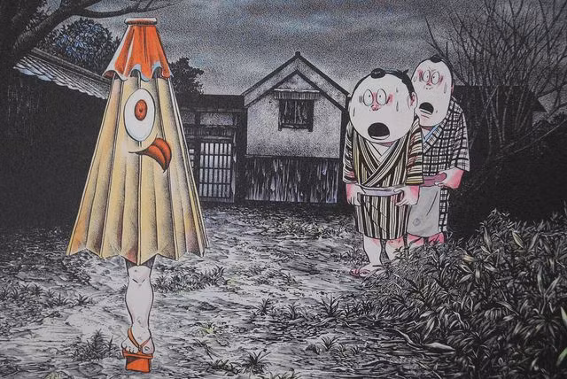 Theo các giai thoại, "ma ô" Kasa-obake ban đầu là một cây ô bình thường. Tuy nhiên, sau 100 năm tồn tại, nó thành tinh và được người đời biết đến là một quái vật đáng sợ nhưng có nhiều đặc điểm kỳ lạ.