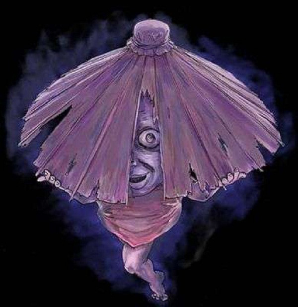 Cụ thể, một số giai thoại mô tả quái vật Kasa-obake có một mắt, một cái lưỡi dài đỏ thường thè ra ngoài miệng.