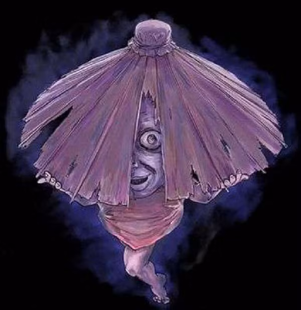 Cụ thể, một số giai thoại mô tả quái vật Kasa-obake có một mắt, một cái lưỡi dài đỏ thường thè ra ngoài miệng.