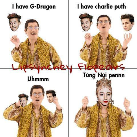 Với những ồn ào, nghi vấn đạo nhái âm nhạc và thời trang giống G-Dragon và một vài sao ngoại quốc khác, Sơn Tùng MTP trở thành "nạn nhân" tiếp theo trong phong trào chế ảnh ăn theo "Bài ca bút táo" của dân mạng Việt. Ca khúc "Chúng ta không thuộc về nhau" của Sơn Tùng MTP từ lâu vẫn bị cho là quá giống "We don't talk anymore" của Charlie Puth... và nhờ có sự sáng tạo của dân mạng, một nhân vật mới có cái tên "Tùng Núi pen" đã ra đời sau sự kết hợp của G-Dragon và Charlie Puth.